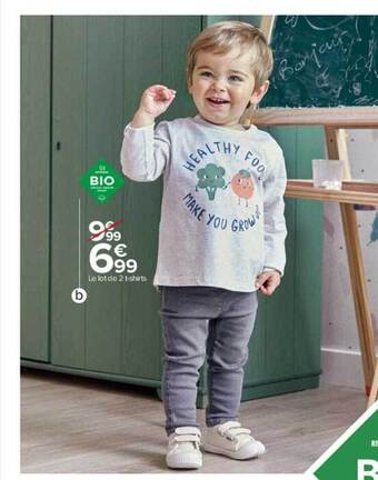 Carrefour Le lot de 2 t-shirts offre