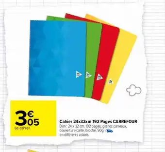 Carrefour Cahier 24 x 32 cm 192 pages carrefour offre