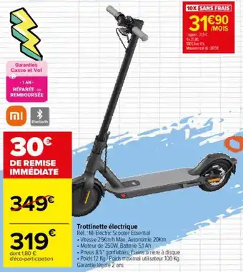 Carrefour Trottinette électrique xiaomi offre
