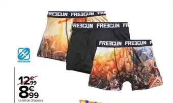Carrefour Le lot de 3 boxers freegun offre