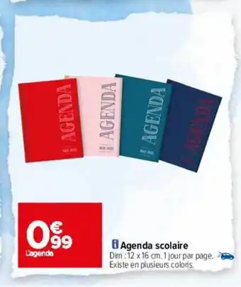 Carrefour Agenda scolaire offre