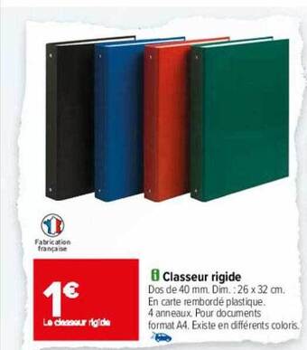 Carrefour Classeur rigide offre