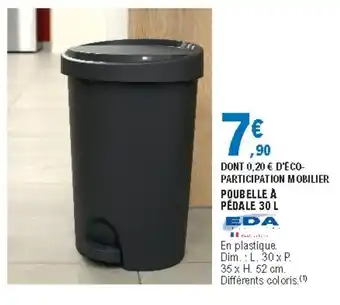 E.Leclerc Poubelle à Pédale 30 L offre