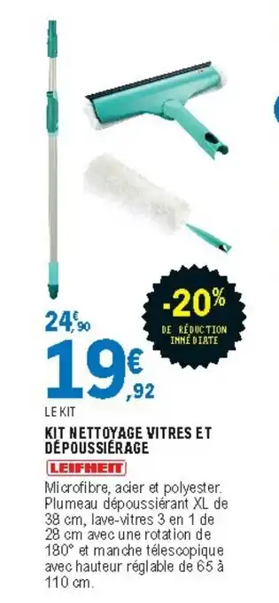 E.Leclerc Kit Nettoyant Vitres Et Dépoussiérage offre