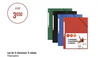 Géant Casino Lot de 4 chemises 3 rabats offre