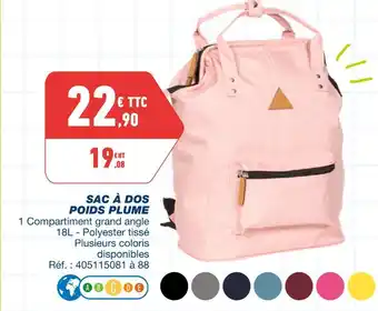 Bureau Vallée Sac à dos poids plume offre