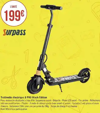 Surpass trottinette électrique 8 pro black edition
