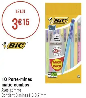 Géant Casino Bic 10 porte-mines matic combos offre