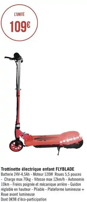 Géant Casino Trottinette électrique enfant flyblade offre
