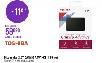 Géant Casino Toshiba disque dur 2.5’’ canvio advance 1 to noir offre