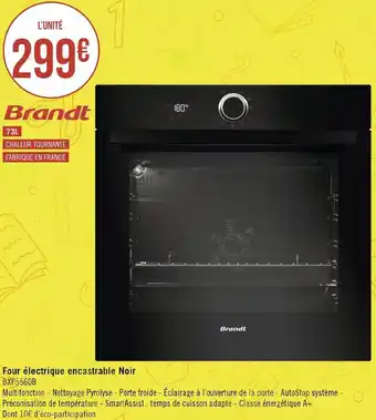 Géant Casino Brandt four électrique encastrable noir offre