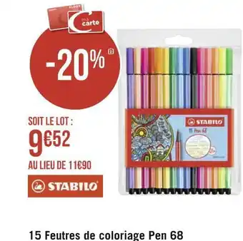 Stabilo 15 feutres de coloriage pen 68