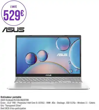 Géant Casino Asus ordinateur portable offre