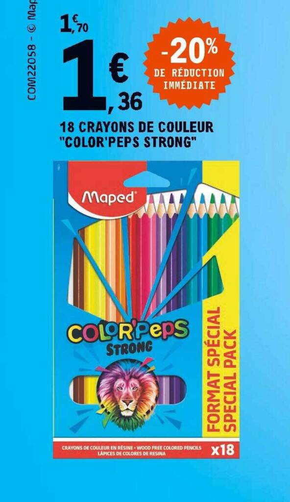 Promo 18 crayons de couleur chez E.Leclerc