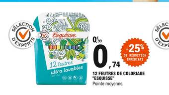 E.Leclerc 12 feutres de coloriage offre