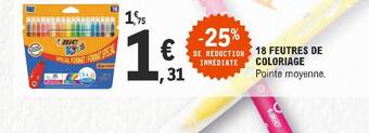 E.Leclerc 18 feutres de coloriage offre