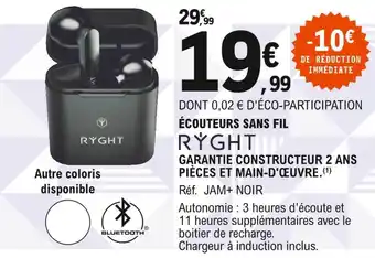 E.Leclerc Écouteurs sans fil ryght offre