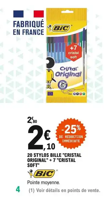 E.Leclerc 20 stylos bille offre