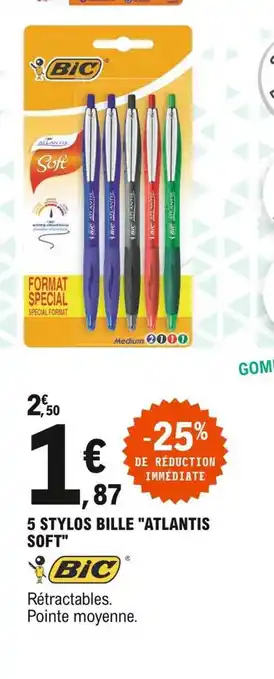 E.Leclerc 5 stylos bille offre