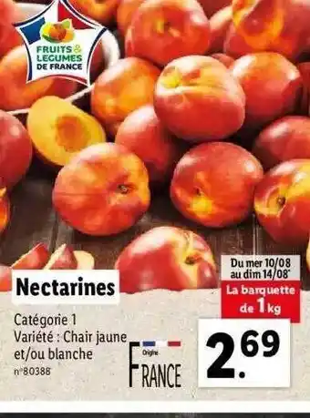 Lidl Nectarines chair jaune et-ou blanche offre