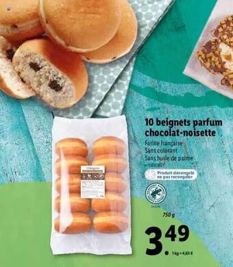 Lidl 10 beignets parfum chocolat-noisette offre