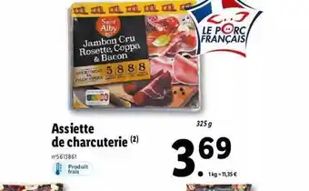 Lidl Assiette de charcuterie saint alby offre