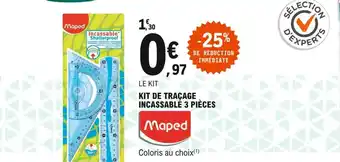 E.Leclerc Kit de traçage incassable 3 pièces maped offre