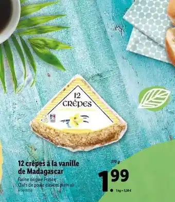 Lidl 12 crêpes à la vanille de madagascar offre