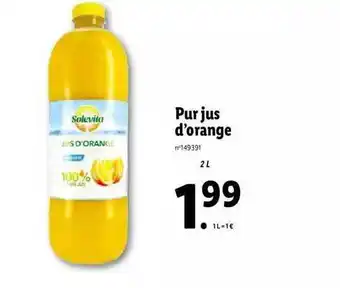 Lidl Pur jus d'orange solevita offre