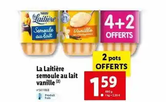 Lidl La laitière semoule au lait vanille nestlé offre