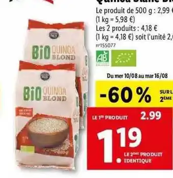 Lidl Quinoa blond bio offre