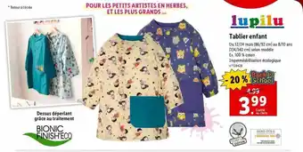 Lidl Tablier enfant lupilu offre
