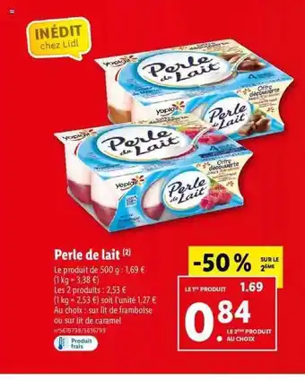 Lidl Perle de lait yoplait offre