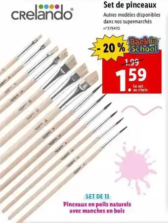 Lidl Set de pinceaux crelando offre