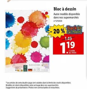 Lidl Bloc à dessin offre