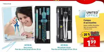 Lidl Compas et accessoires united office offre