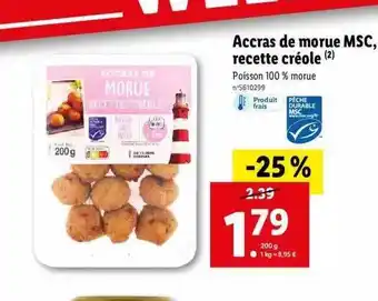 Lidl Accras de morue msc, recette créole offre