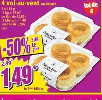 Norma 4 vol-au-vent au beurre offre