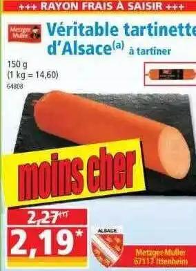 Norma Véritable tartinette d'alsace offre
