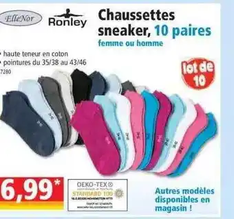 Norma Chaussettes sneaker, 10 paires ellenor, ronley offre