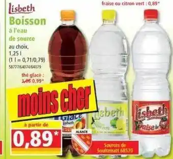 Norma Lisbeth boisson à l'eau de source offre