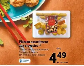 Lidl Plateau assortiment aux crevettes offre