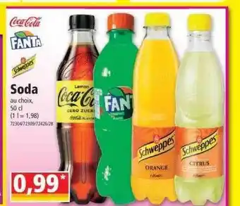 Norma Soda, cola cola, fanta, schweppes offre