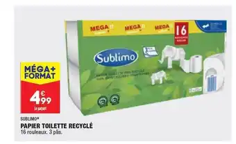 ALDI Papier toilette recyclé sublimo offre