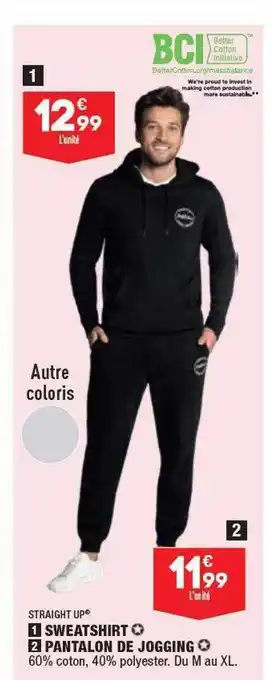 ALDI Sweatshirt, pantalon de jogging straight up offre