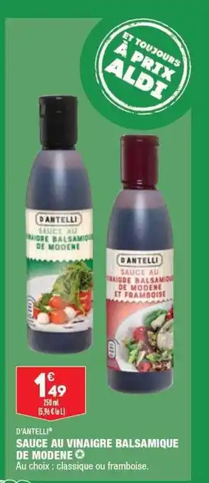 ALDI Sauce au vinaigre balsamique de modene d'antelli offre