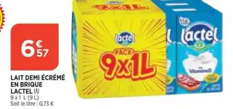 Bi1 Lait demi écrémé en brique lactel offre