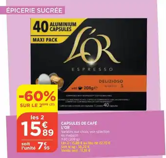Bi1 Capsules de café l'or offre