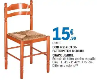 E.Leclerc Chaise Jeanne offre