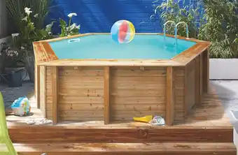 PISCINE BOIS HAWAĂ FAMILY + POOLSPOT LED UBBINK, DIAM. 4,1 M